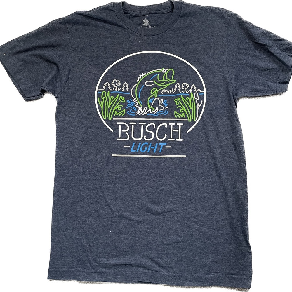 Busch Light, Anheuser-Busch T-shirt, Medium, fish neon light design